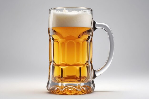 White background with isolated beer mug