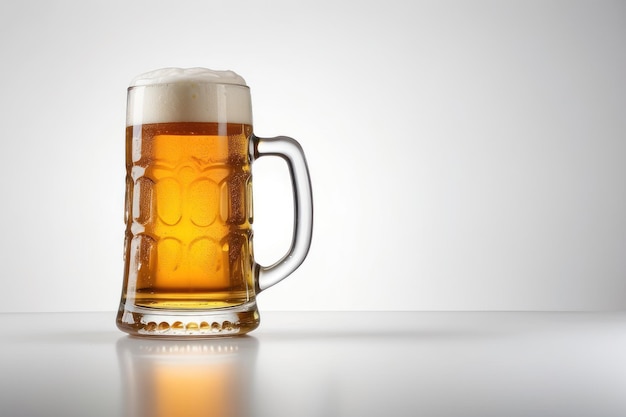 White background with isolated beer mug