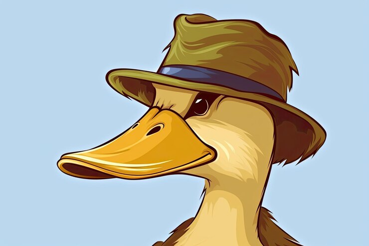 Premium AI Image | White background with an isolated cartoon duck
