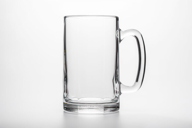 White background with isolated empty beer mug