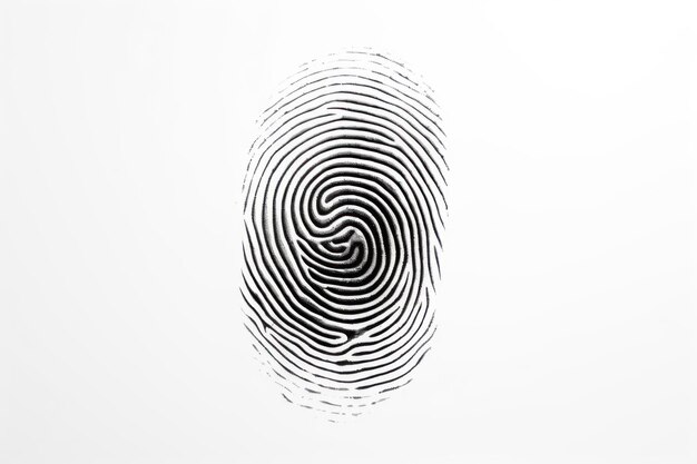 White background with isolated fingerprint