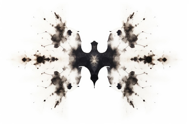 White background with isolated Rorschach inkblot test photo
