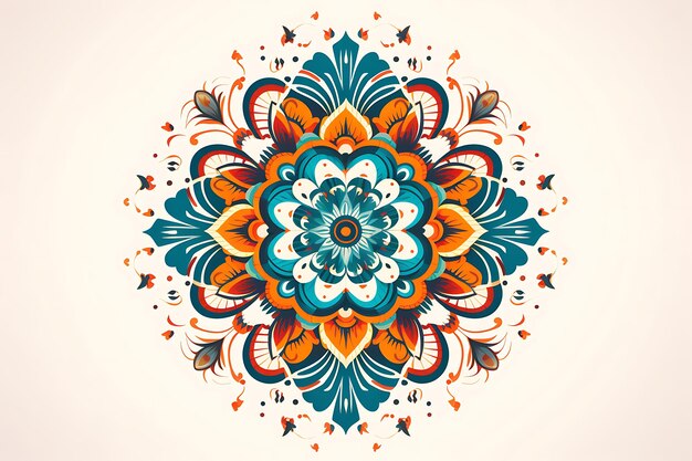 White background with a mandala