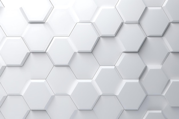 White background with overlapping hexagonal design