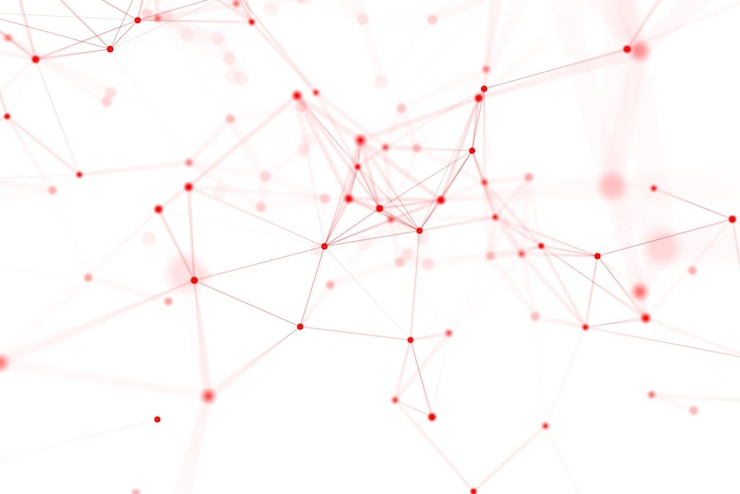 Photo a white background with red lines and a red dot.