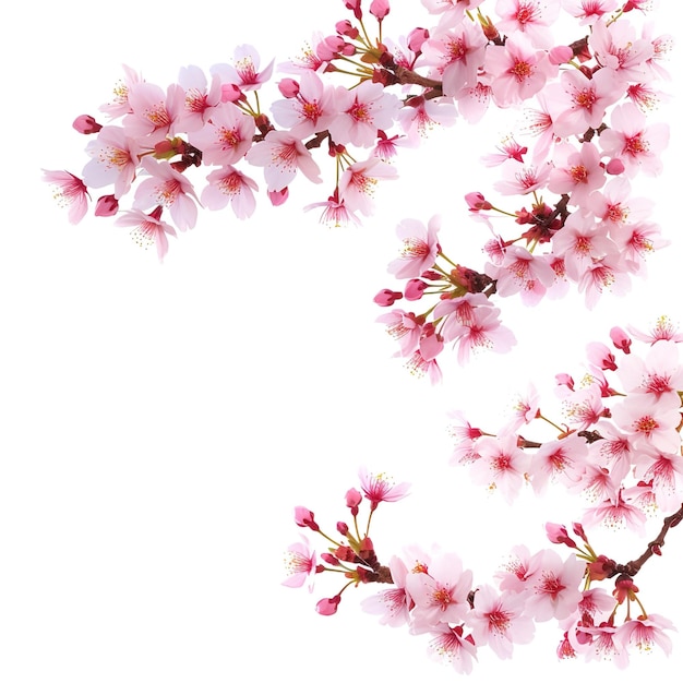 White background with sakura at the corner v 6 Job ID 4d28444997504784ae57a390eca0878e