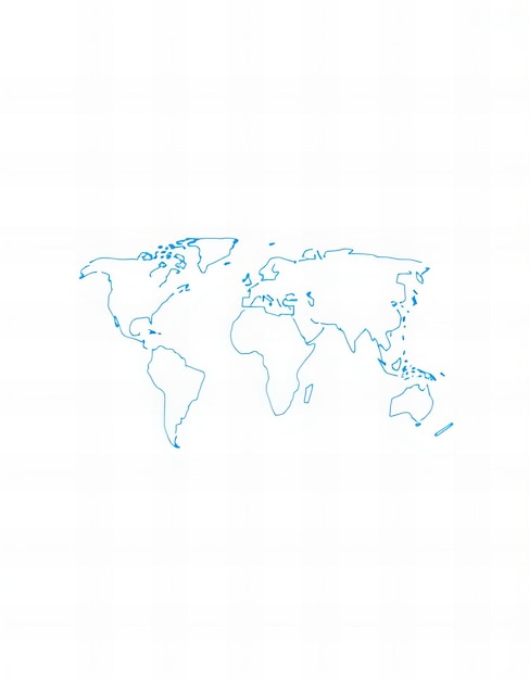 white background with simple line art of an abstract representation of interconnectedness and global