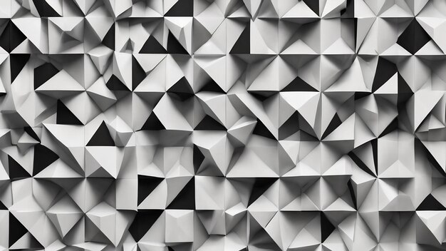 White background with triangle pattern monotone triangle pattern background 3d illustration