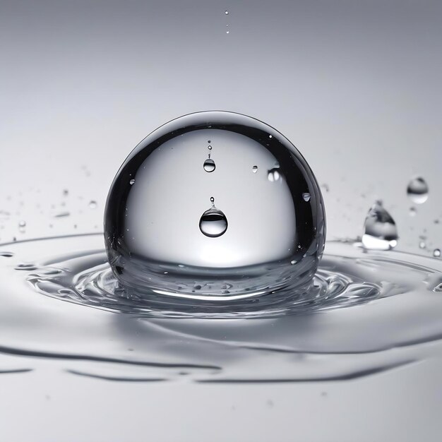 A white background with a water droplet in the middle