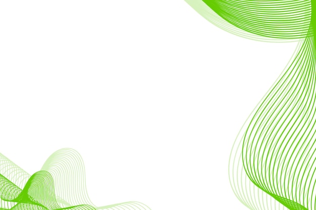 White background with wavy lines green abstraction