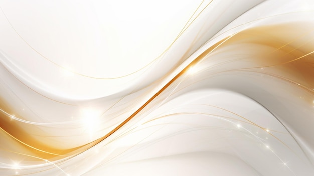 White background with wavy lines and shiny golden touch