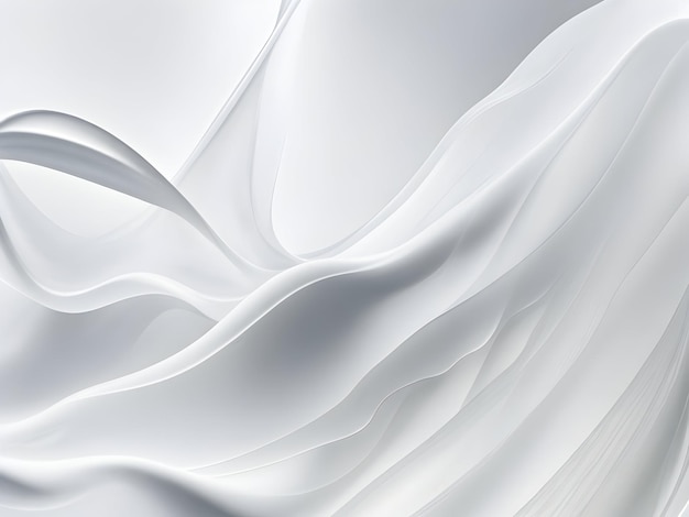 Photo white background with wavy shapes like silk