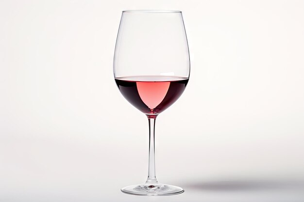 White background with wine filled glass