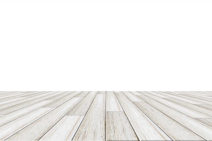 Photo white background wood floor