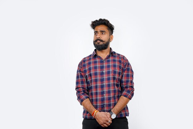 Photo on a white background a young indian male