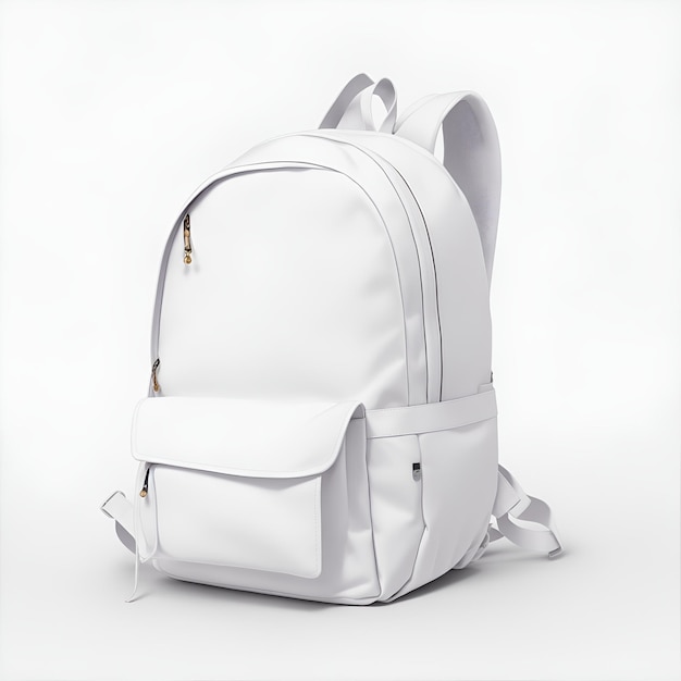 A white backpack Mockup backpack