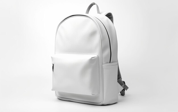Фото Белый рюкзак на белом фоне