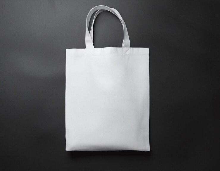 a white bag on black