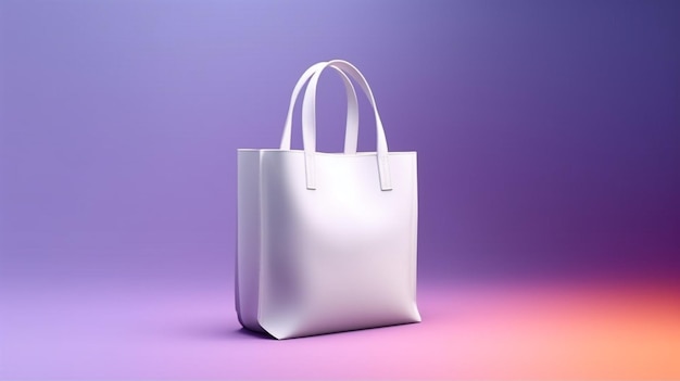 Photo a white bag on a purple background