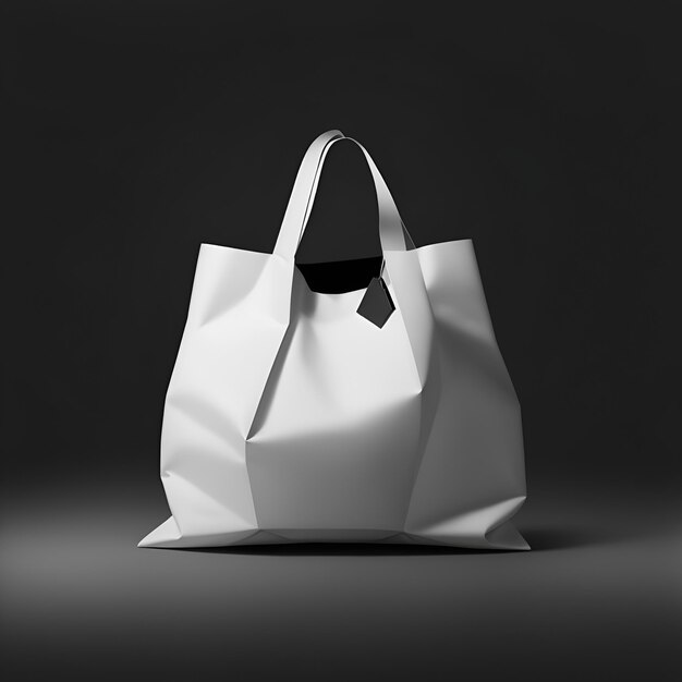 Photo a white bag with a handle for mockup