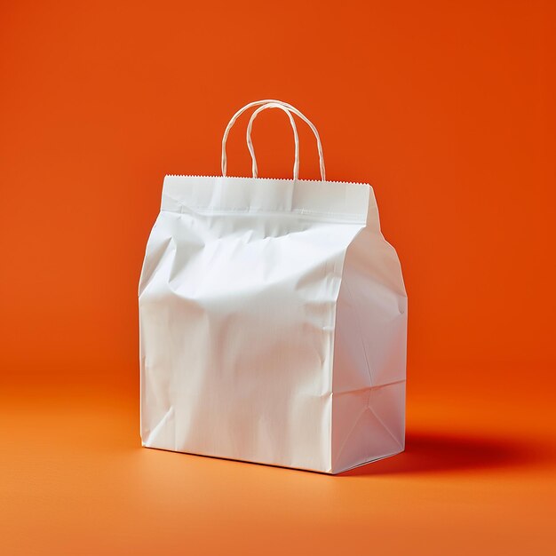 a white bag with a handle that says  the bag  on it