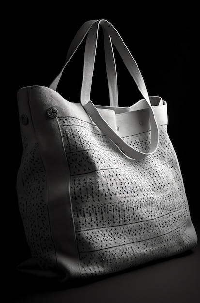 A white bag with a strap