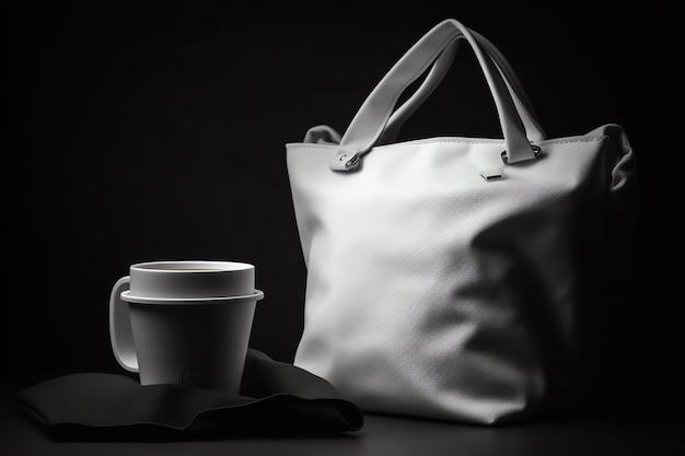 A white bag with the word coffee on it