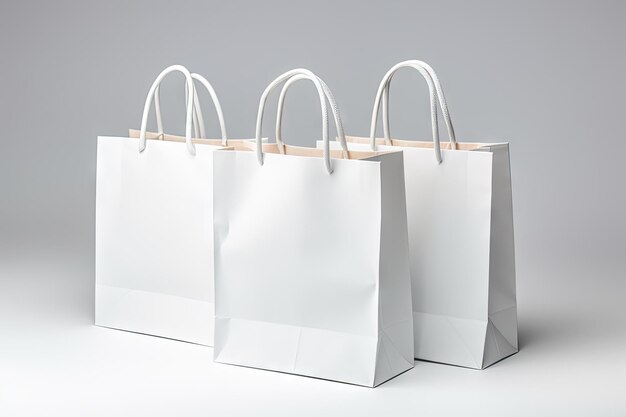 White bags isolated on white background