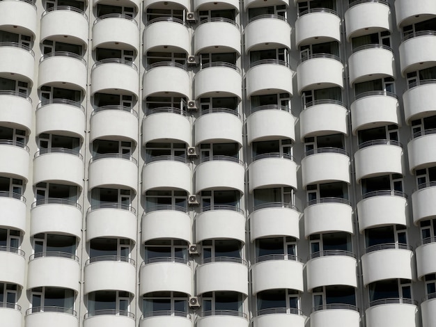 White balconies of a residence