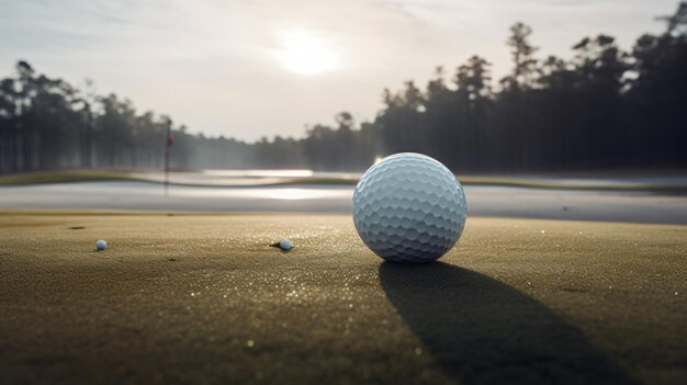 Photo white ball on the golf cour