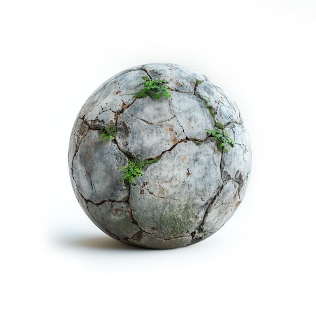 Foto bola bianca con piante verdi che coltivano ia generativa