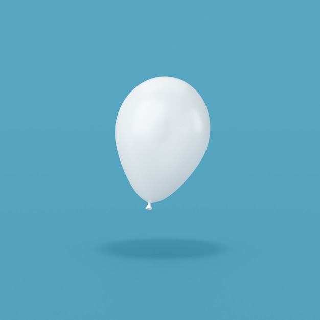 White Balloon on Blue Background