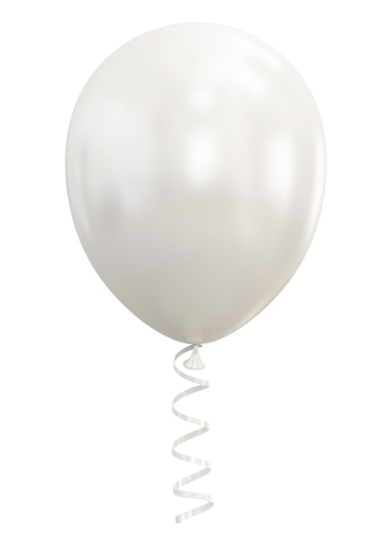 Foto palloncino bianco su sfondo bianco