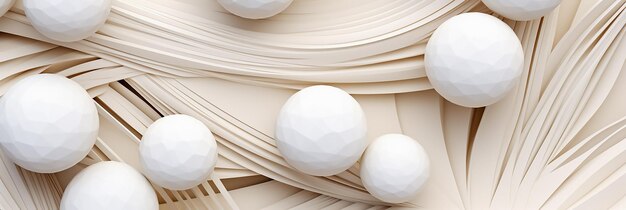 ベージュ色の抽象的な背景の白いボール