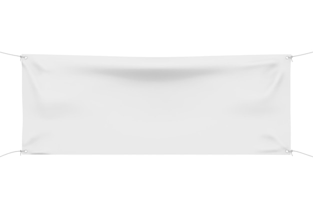 A white banner with a white background.