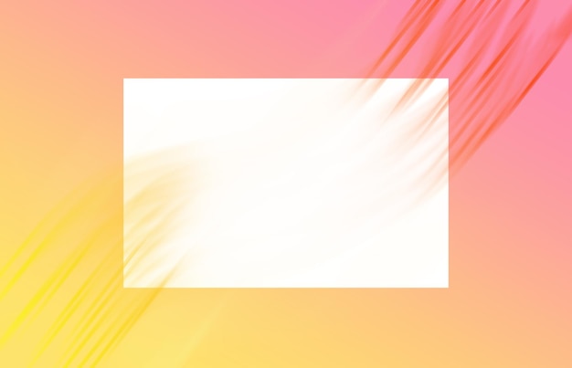 white banner on a yellowpink background