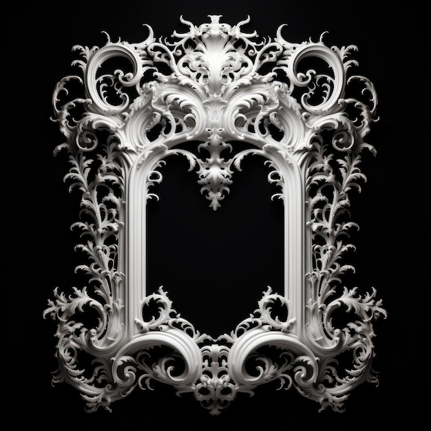 White Baroque Elegance A Window into Time on the Black Canvas