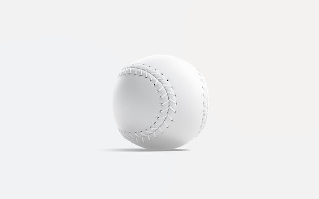 White baseball ball with seam mockup Baseball hardball with stitches mock up Sport equipment