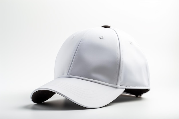 White baseball cap isolated on white background Mockup for your design