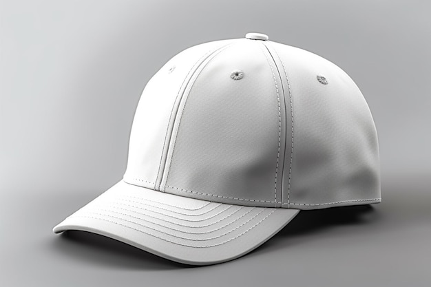 White Baseball Cap MockUp 3D Rendered Illustration