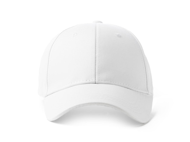 White baseball cap on white background