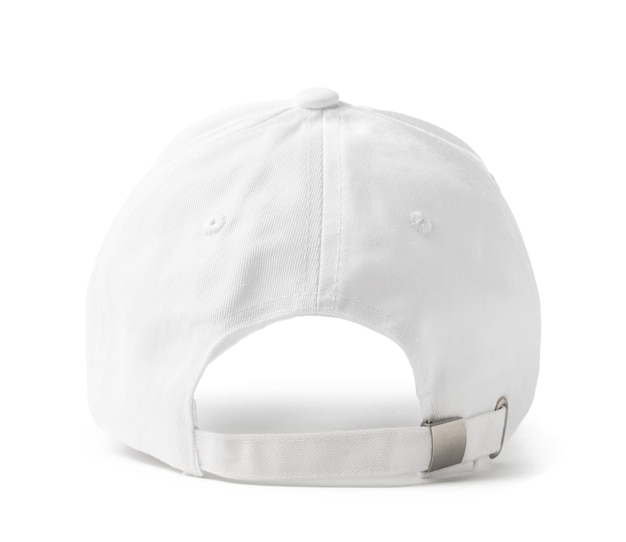 Foto cappello da baseball bianco su sfondo bianco