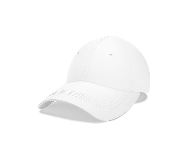 "단어"라고 적힌 흰색 모자가 달린 흰색 야구 모자.