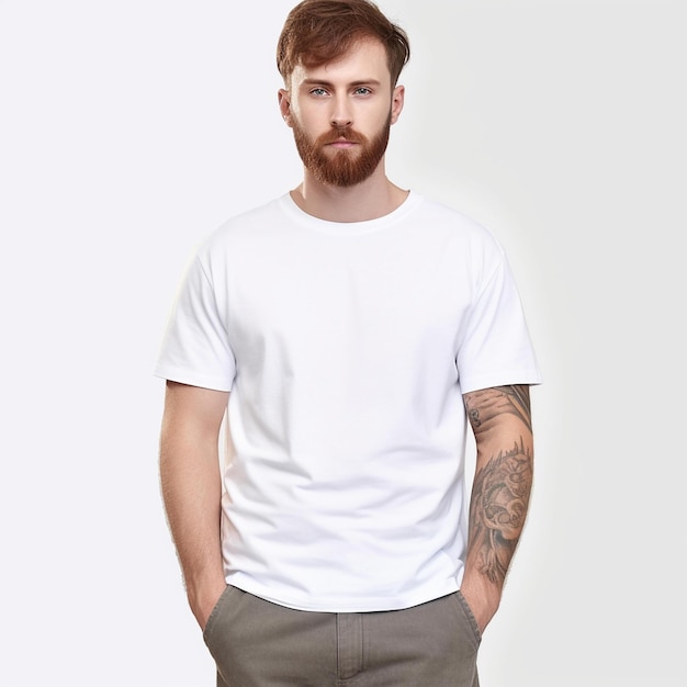 white basic tee Mockup