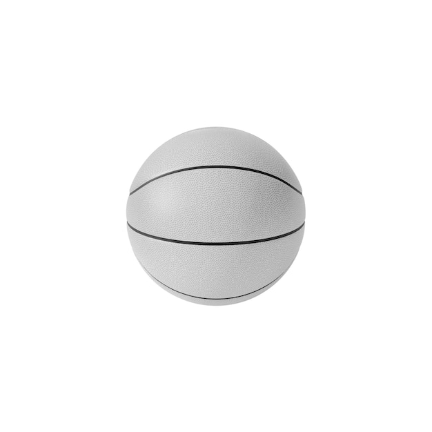 Белый баскетбольный мяч на белом фоне 3d-рендеринга