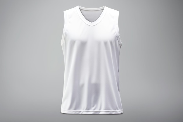 White basketball jersey on a gray background