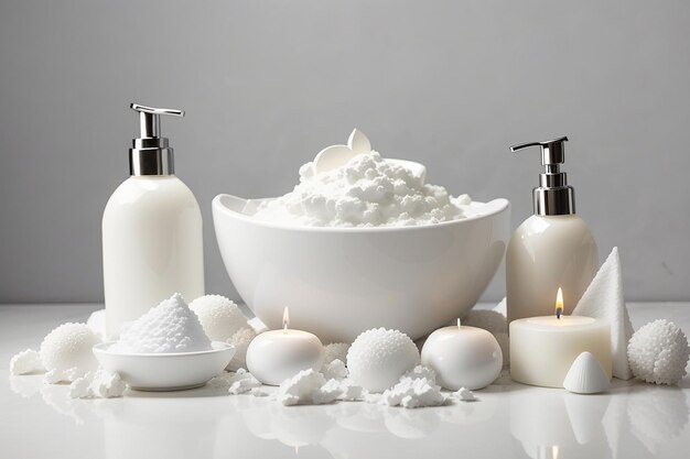 White bathing articles isolated