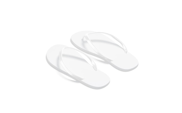 White beach slippers Flipflop rubber sandals for summertime vacation Mule or spa babouche footwear