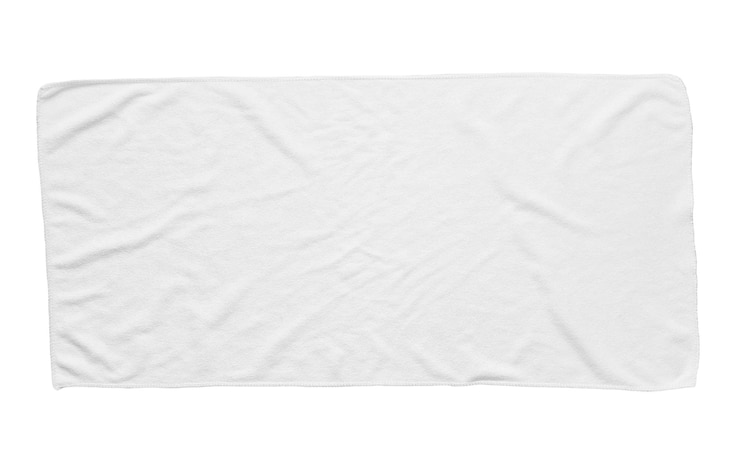 Photo white beach towel isolated white background