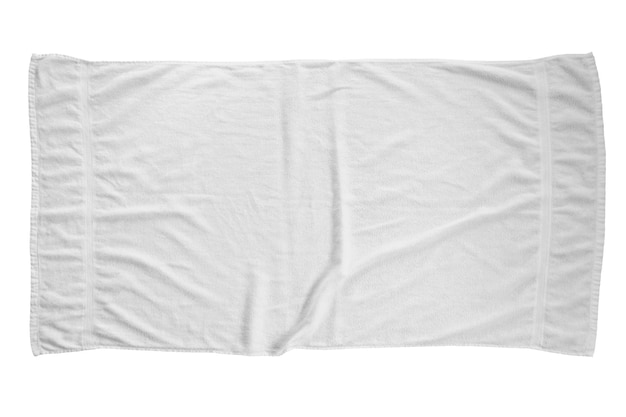 Белое пляжное полотенце на белом фоне